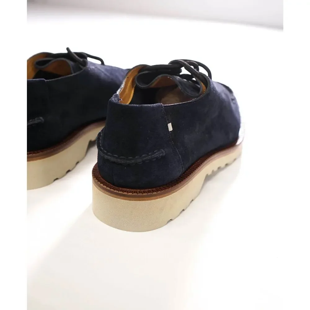 $820 BALLY - Navy Blue Suede Derby - US 10 D (UK9)